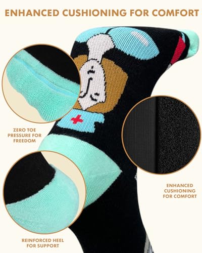 Image of Thick Soft Cotton Compression Socks for Women Men 15-20mmHg Knee High Breathable Cotton Socks for All Day Comfort