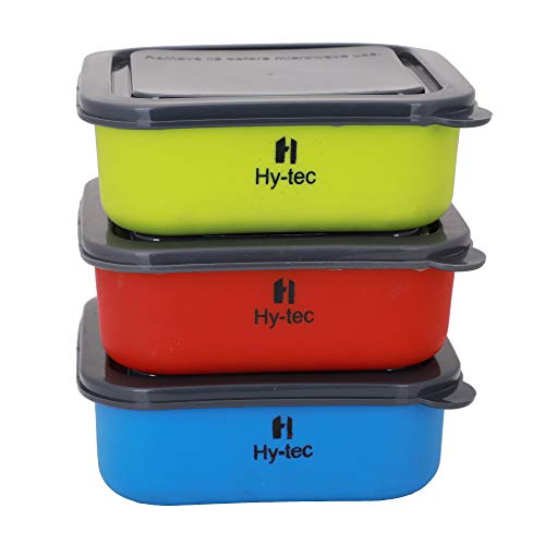 H Hy-tec (Device) Microwave Safe Stainless Steel Air Tight Leak Spill Proof Lock in Square Lid Mixing Bowl (Multicolour) - Set of 3 (1200ML) (B07VN66R7G) Amazon Price History, Amazon Price Tracker