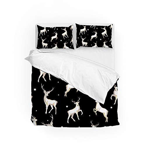 Funda de edredón de ciervo y fundas de almohada 3 piezas para cama doble 2
