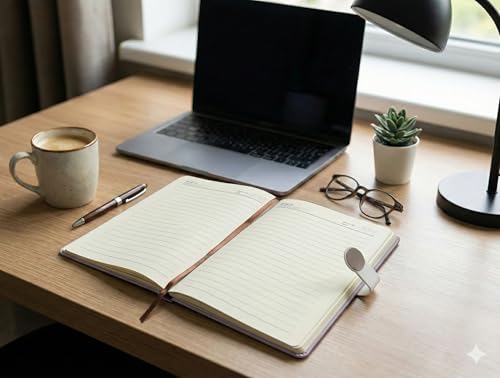 Image of A5 Journal Notebook Diary for Girls Women | Office Journal Diary Notebook with Magnetic Flip Lock (200 Ruled Pages, 6 x 8.5 Inches, 80 GSM) (Light Purple)