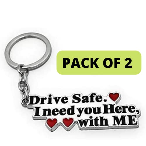 AEROSTARK Drive Safe Metal Keychain | Perfect Birthday, Anniversary, Valentine Gift for husband Men Boyfriend