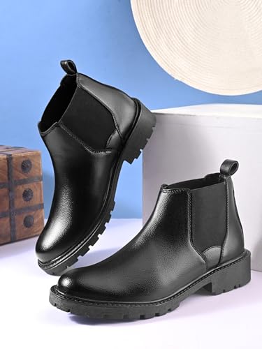 Image of Prolific Men's Chelsea Boots | Ankle Height Boot| Formal, Office & Casual Wear Shoes | Soft Cushioned Insole, Dynamic Feet Support, Arch Support & Shock Absorption