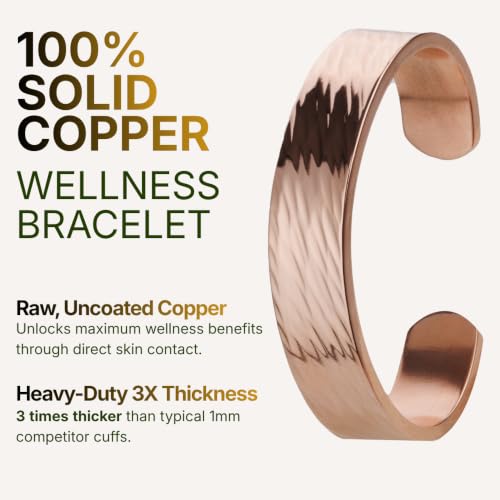 Pulsera maciza de cobre grueso 3mm para hombres y mujeres miniatura 2