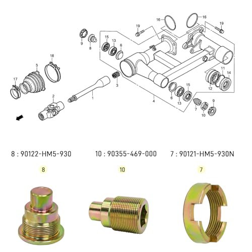 Image of Swing Arm Bolt & Lock Nut Tool Kit Compatible with Honda Recon 250 TRX250 TRX250X TRX250EX TRX250TE TRX250TM FourTrax 300 TRX300 TRX300FW Rancher 350 400 Foreman 400 450 500 Rubicon 500