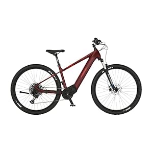 Fischer Montis 7.0i E-mountainbike voor dames en heren, RH 43 cm, middenmotor 70 Nm, 36 V accu, paarsrood, 43 cm-630 Wh