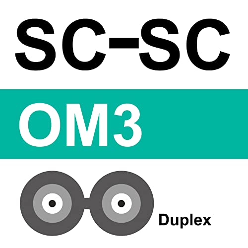 Image of 10Gtek Fiber Patch Cable - SC to SC OM3 10Gb /Gigabit Multi-Mode Jumper Duplex 50 /125μm LSZH Fiber Optic Cord, Aqua, 3-Meter(9.8ft)