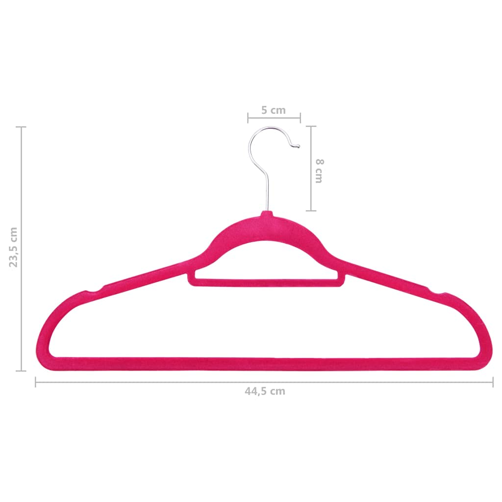 Juego de 20 perchas de terciopelo rosa con gancho giratorio de 360 grados, antideslizante, plástico y metal, 44,5 x 23,5 cm, con barra para pantalones, ahorro de espacio para camisas