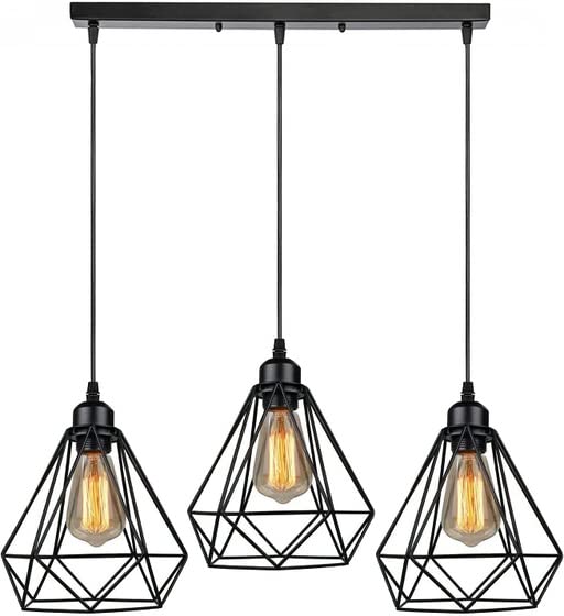 MOSSODOR Vintage Pendant Ceiling Light Industrial Retro Metal Hanging Lamp E27 Base Lighting Fixture for Kitchen Island Living Dining Room Coffee Shop Restaurant