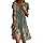 2025 Abiti Lunghi Estivi Donna Curvy Smanicato Casual Tropicale Curvy Taglie Country Vestitino Estivo Vestito Donna Lungo Estivo Mare Sportivo Etnico Sundress Boho Chic Dresses Verde Esercito XL