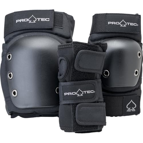 Pro-Tec Street 3-Pack Pad Set - Protective Gear for Skateboarding, Roller Skating, Scooter, Bicycling