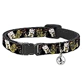 Cat Collar Breakaway Maneki Neko Lucky Cats Gold Black White 8 to 12 Inches 0.5 Inch Wide