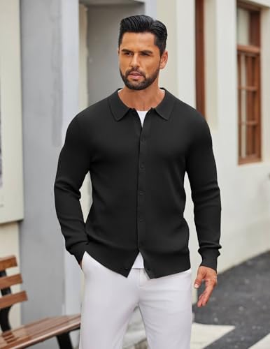 COOFANDY Mens Knit Pullover Sweater Long Sleeve Casual Sweater Open Front Ribbed Sweater4