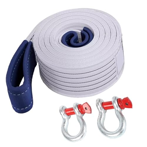 牽引 ロープ 最大破断力 最大耐荷重25トン 高強度、拡大および肥厚夜の反射 すべての鋼U字シャックルフック式 クロスカントリー オフロード車 中型トラック用 脱出 緊急 救助 (Size : 9m/25t)(10 tons 4 meters)