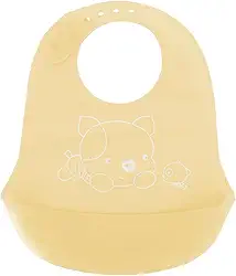 Babador Impermeável De Silicone Pega Cata Migalhas Ajustável Rosa