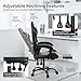 Athena Collection Gaming Chair, Ergonomic Gaming Chair with Footrest & Headrest Lumbar Support, Height Adjustable Swivel Computer Chair Office Chair Adults(Carbon Fiber Black)
