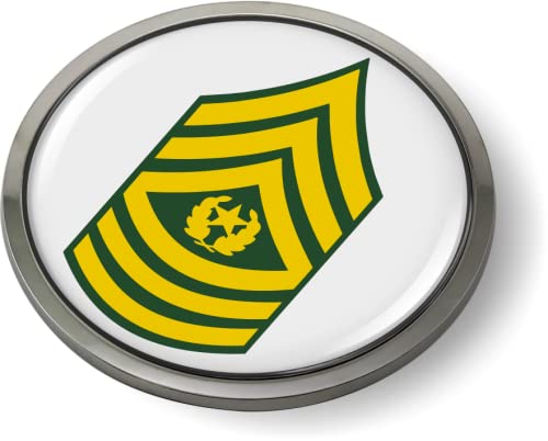 Image of US Army Rank CAR Emblem Metal Bezel - Command Sergeant Major E-9(CSM) | Official U.S. Army Licensed Product, Enlisted Soldiers Insignia Chrome Badge, Sticker, made by BestLicensePlateFrames
