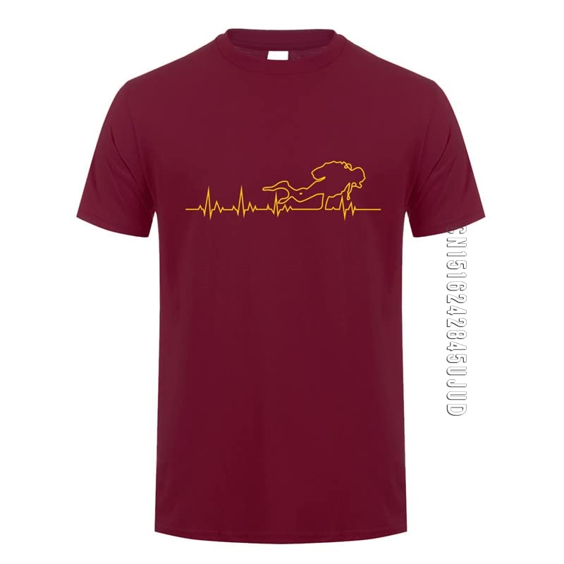 Genericʜеаrtbeat of Diver Diving T Shirt Graphic Tshirt Men Cotton O Neck Funny Scuba Dive T-shirts Tops