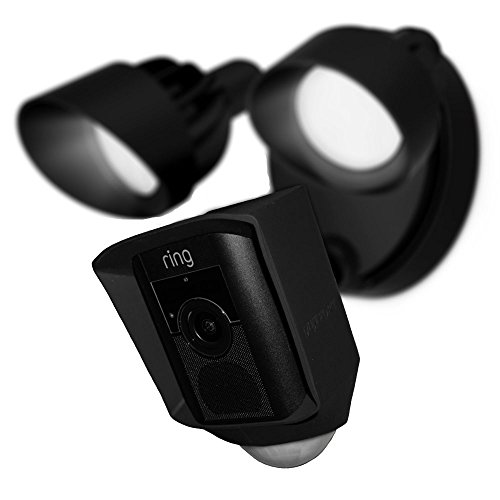 Silicone Skin Case Cover Compatible with Ring Floodlight Camera - Sun Glare, UV & Weather Protection Skins Cover - Black