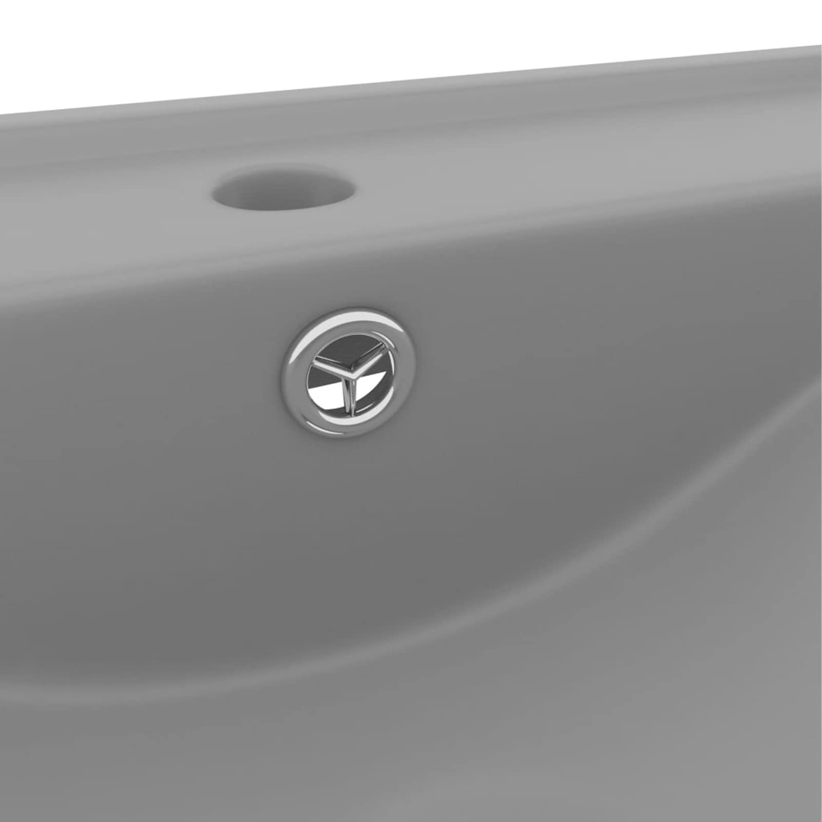 ShGaxin Lavabo de Lujo con Grifo cerámica 60x46 cm Gris Claro, Fregadero, Lavabo Baño, Lavamanos Baño, Lavatorio Casa De Banho, Mueble Lavabo sobre Encimera
