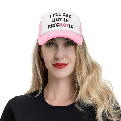 Image of You Find It Offensive? I Find It Funny Trucker Hats for Women Pink Men Funny Slogan Pink Hats for Men