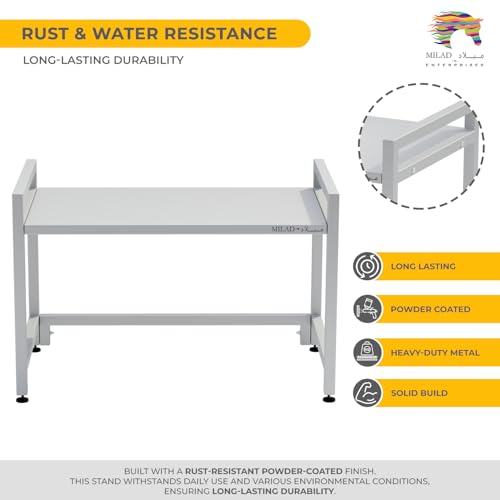 Image of SAIFIX Microwave Stand for Kitchen Platform | Multipurpose Rack for Storage | Oven & Microwave Storage Rack | Air Fryer Stand | Mixer Grinder Stand for Kitchen (60 * 35 * 38 cm, White-02)