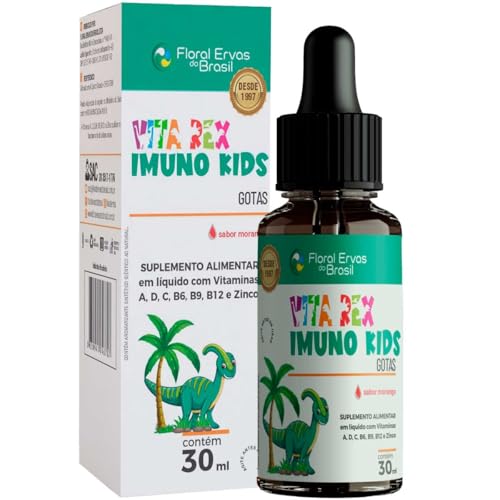 Vitamina Infantil Imuno Kids Vit A D3 C B6 B9 B12 Zinco Em Gotas Sabor Morango 30ML