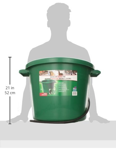 Farm Innovators Ht-200 16 Gallon Plastic Heated Livestock Pet Farm Animal Water Bucket Tub With Hidden De-Icer Heating Element, Green #TOP4