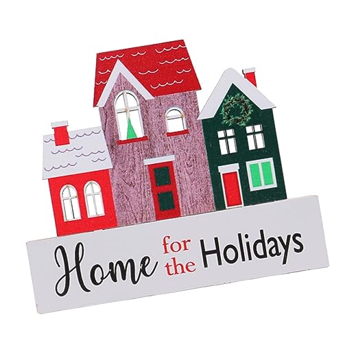 Cabilock Miniature House Christmas Decor Xmas Table Decor Wooden Ornament for Christmas Party