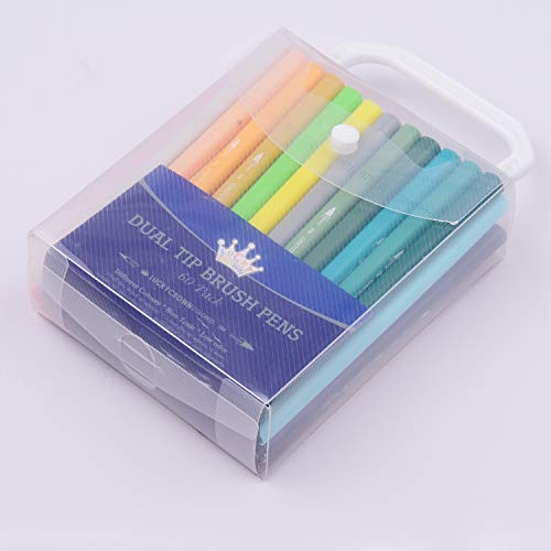 Aibecy 60 cores caneta marcador de pintura 0,4 mm ponta fina e ponta de pincel marca-texto 1-2 mm pa