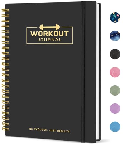 Fitness Workout Journal for Women & Men, A5(5.5' x 8.2') Workout Log Book Planner for Tracking, Progress, and Achieving Your Wellness Goals - Black(New)