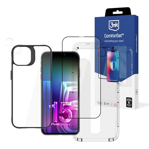 Protection complète (verre + étui + lentille pro + cadre) pour iPhone 15-ComfortComfort Set 4 en 1