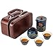 Tragbares Reise-Tee-Set mit Koffer, Mini-Porzellan-Teekanne, 3 Teetassen und 1 Teedose, chinesischer Kung-Fu-Teeservice für Erwachsene Outdoor-Picknick