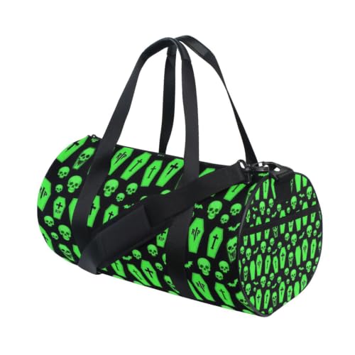Bolsa de lona ligera con bolsillo interior y diseño verde limo de terror 3