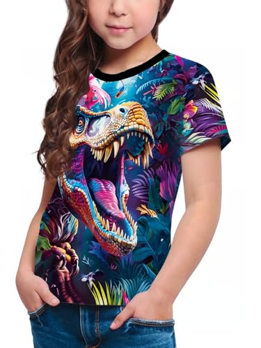 Image of Frogwill Boys Girls Shirts 3D Graphic T-Shirt Neon Clothes Short Sleeve Animal Print Tee 5-13 Years