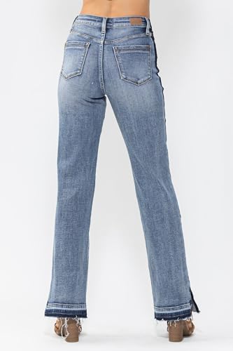 Judy Blue High Waist Side Seam Detail Straight Leg Jeans for Women 88641-3