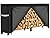 AMAGABELI GARDEN & HOME 6ft Firewood Rack With Cover Combo Set Waterproof Outdoor Log Holder Fireplace Heavy Duty Stacker Pit for Patio Logs Storage Steel Tubular Wood Pile Tool Accessories Black