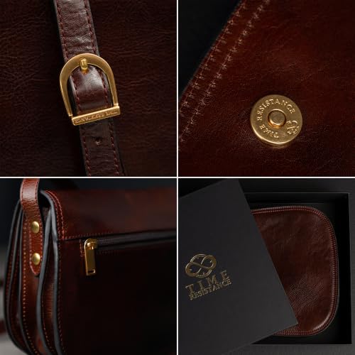 Image of Time Resistance Leather Cross Body Bag for Women Shoulder Bag Messenger Purse Gift Box Included