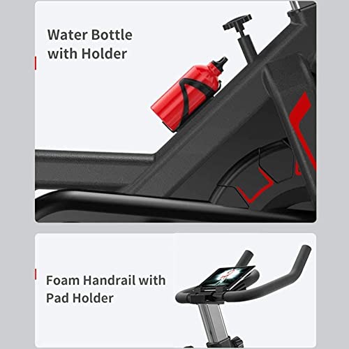 Image of Stationary Exercise Bike Indoor Cycling Bike for Cardio Workout with Comfortable Seat Cushion LCD Monitor for Home Training Bike Adjustable Handlebars Seat