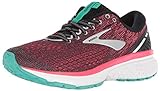 Brooks Womens Ghost 11 Running Shoe - Black/Pink/Aqua - B - 9.0