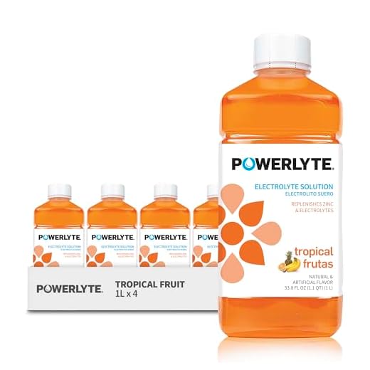 POWERLYTE Electrolyte Solution Hydration Sports Drink - Electrolyte Hydration & Recovery Drink - Replaces Electrolytes, Fluid & Zinc – Best for Adults & Kids - 33.8 (1L) Fluid Oz – (Fruit) 4 Pack