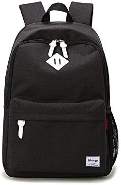 Danny®Lightweight Waterproof Casual Backpack for Youth Teenager Girls and Boys School Bags with 14-15 inch Laptop Rucksack Black