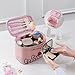 AmBealla Travel Makeup Bag Large Cosmetic Bags with Brush Holder,Pink Waterproof 2PCS Portable Cosmetic Case for Women,Toiletry Storage Bag for Skincare&Beauty Tools for Girls