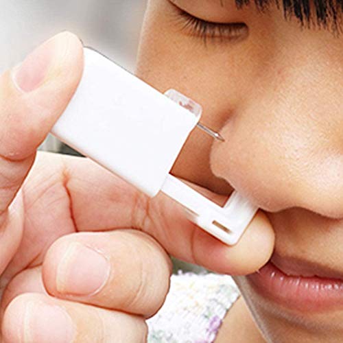Xukekoy 2 Pack Nose Piercing Gun Disposable Self Ear Nose Piercing Gun Kit Safety Painless Piercing Gun Kit With 10Pcs Nose Rings Hoop -Silver #TOP2