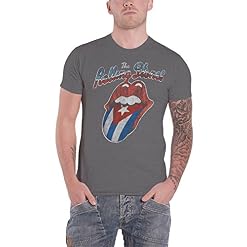 Rolling Stones The T Shirt Rocks Off Havana Cuba Officiel Homme Charcoal Gris - Les Beatles, Paul McCartney, John Lennon, RIngo Starr, George Harrison