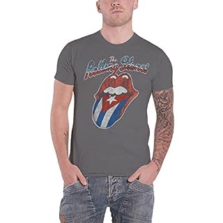 Rolling Stones The T Shirt Rocks Off Havana Cuba Officiel Homme Charcoal Gris - Les Beatles, Paul McCartney, John Lennon, RIngo Starr, George Harrison