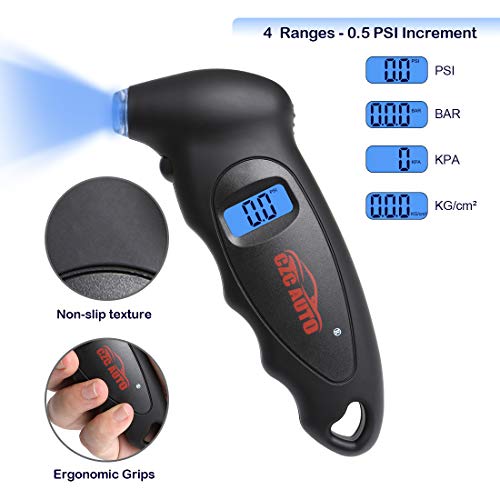 image for CZC AUTO Digital Tire Pressure Gauge Reader Checker 4 Settings Digital