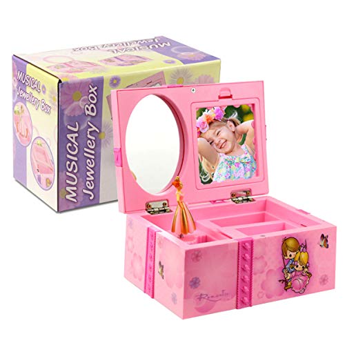 ELEOPTION Kids Jewelry Music Box, Jewel Storage Case Great Gift for Girls
