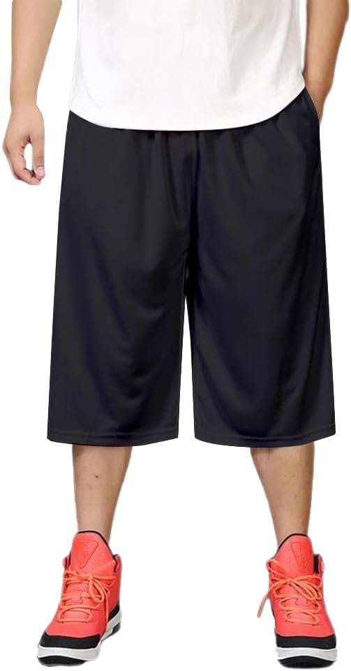 Men's Athletic Shorts Long Basketball Workout Shorts Loose Fit with Pockets S-4XL