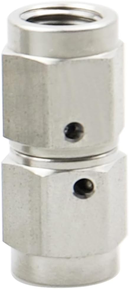 3AN Female to 3AN Female Straight Swivel Coupler Brake Line Fitting Union Connector Adapter Stainless Steel Silver
