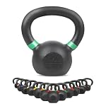 Kettlebell Rocky, Kugelhantel 4kg - 32kg aus massivem Gusseisen mit Pulverbeschichtung, Gewicht aus Cast Iron, Schwunghantel für Dein Krafttraining - Fitnessgerät für Zuhause